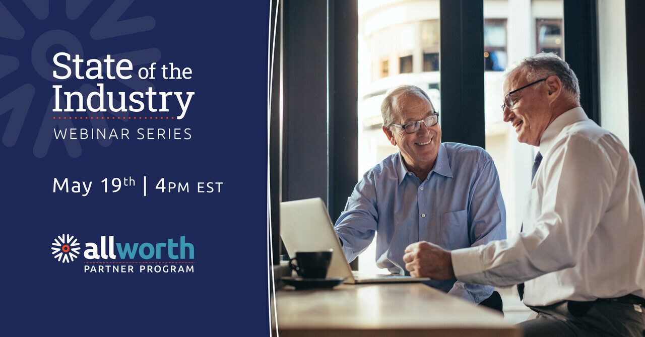 State of the Industry Webinar Series - May 19th at 4 pm EST - photo of 2 older men, smiling and working together